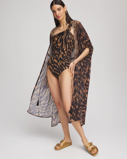 Chico's Miraclesuit® Raya De Safari Europa One-Piece Swimsuit Black/Brown