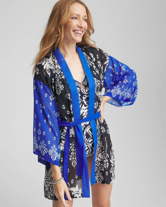 Chico's Miraclesuit® Talavera Kimono Midnight And White