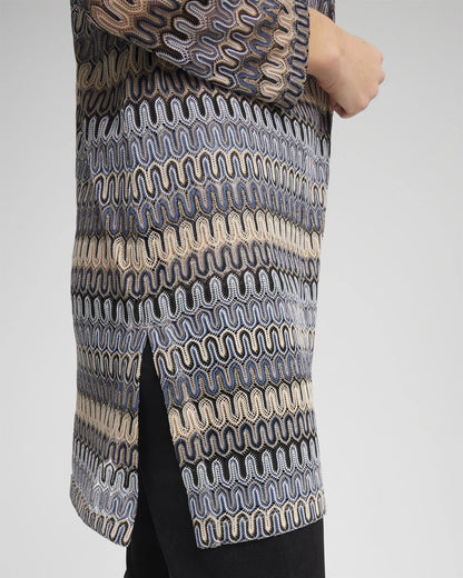 Chico's Travelers™ Knit Chevron Open-Front Cardigan Canyon Blue