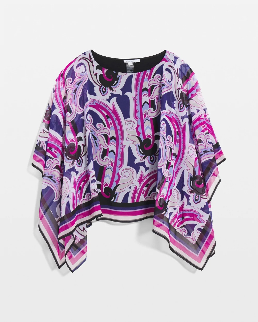 Chico's Travelers™ Paisley Chiffon Layered Top Purple Clover