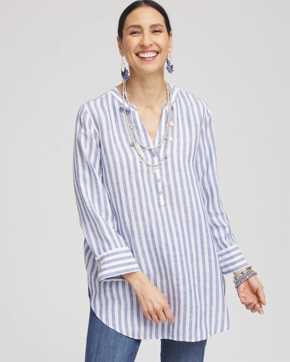 Chico's No Iron™ Linen Tunic Indigo