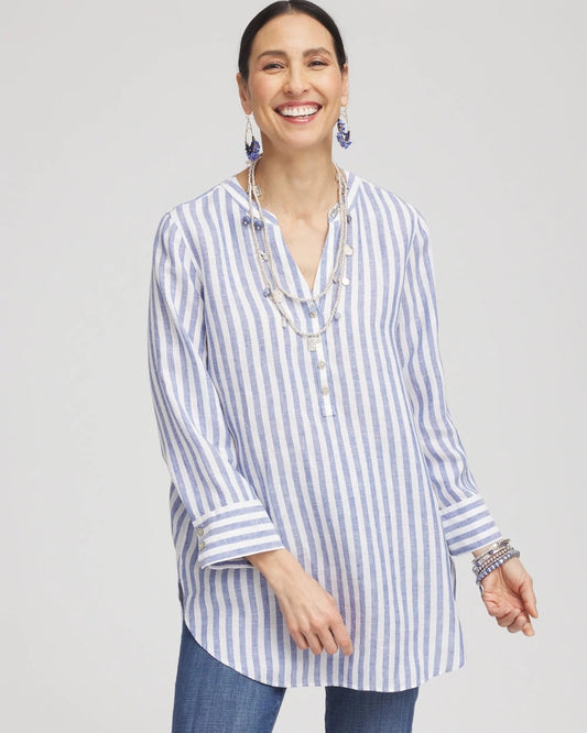 Chico's No Iron™ Linen Tunic Indigo