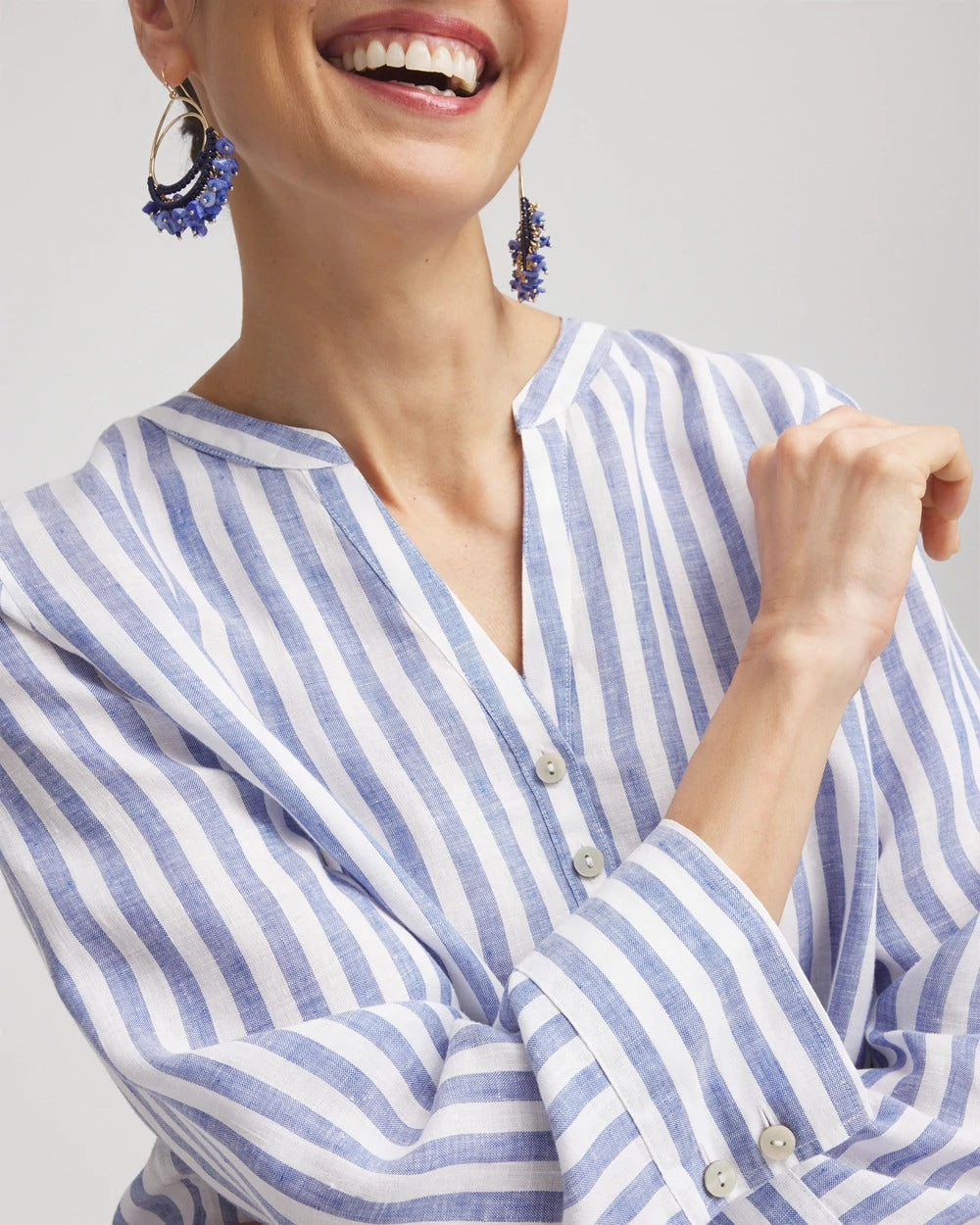 Chico's No Iron™ Linen Tunic Indigo