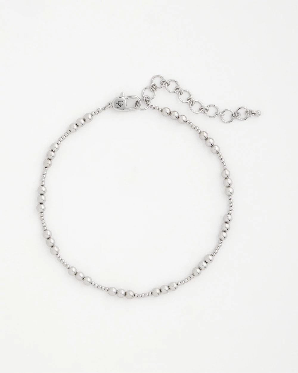 Chico's Silvertone Beaded Necklace Silver