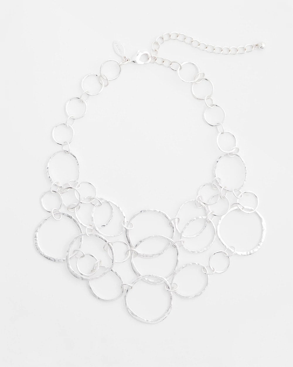 Chico's Short Silvertone Multi-Strand Link Necklace Silver