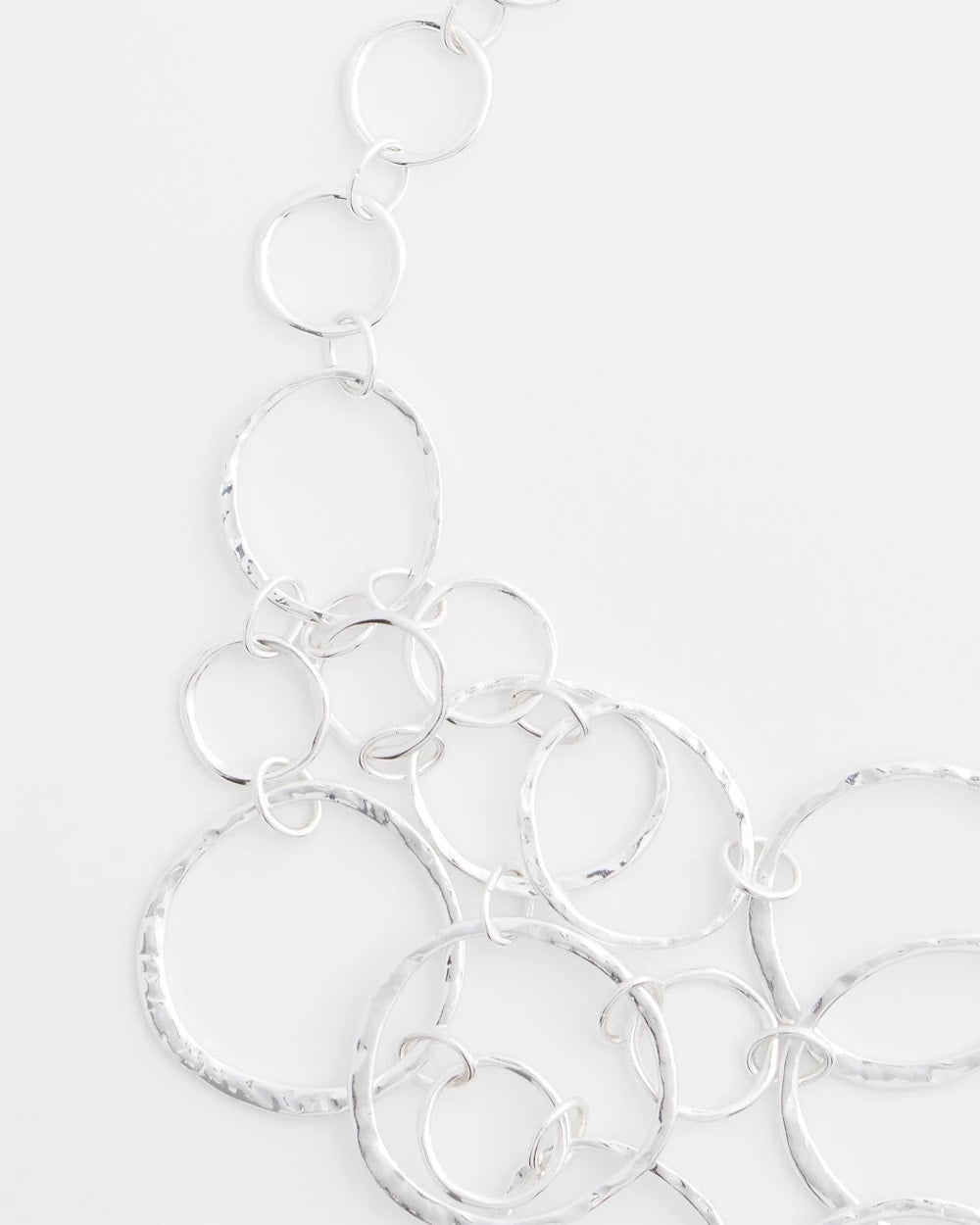Chico's Short Silvertone Multi-Strand Link Necklace Silver