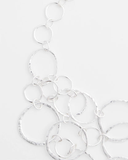 Chico's Short Silvertone Multi-Strand Link Necklace Silver