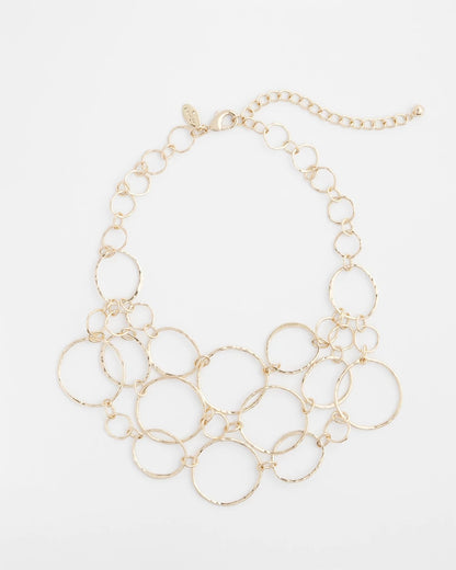 Chico's Short Goldtone Multi-Strand Link Necklace Gold