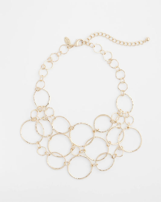 Chico's Short Goldtone Multi-Strand Link Necklace Gold