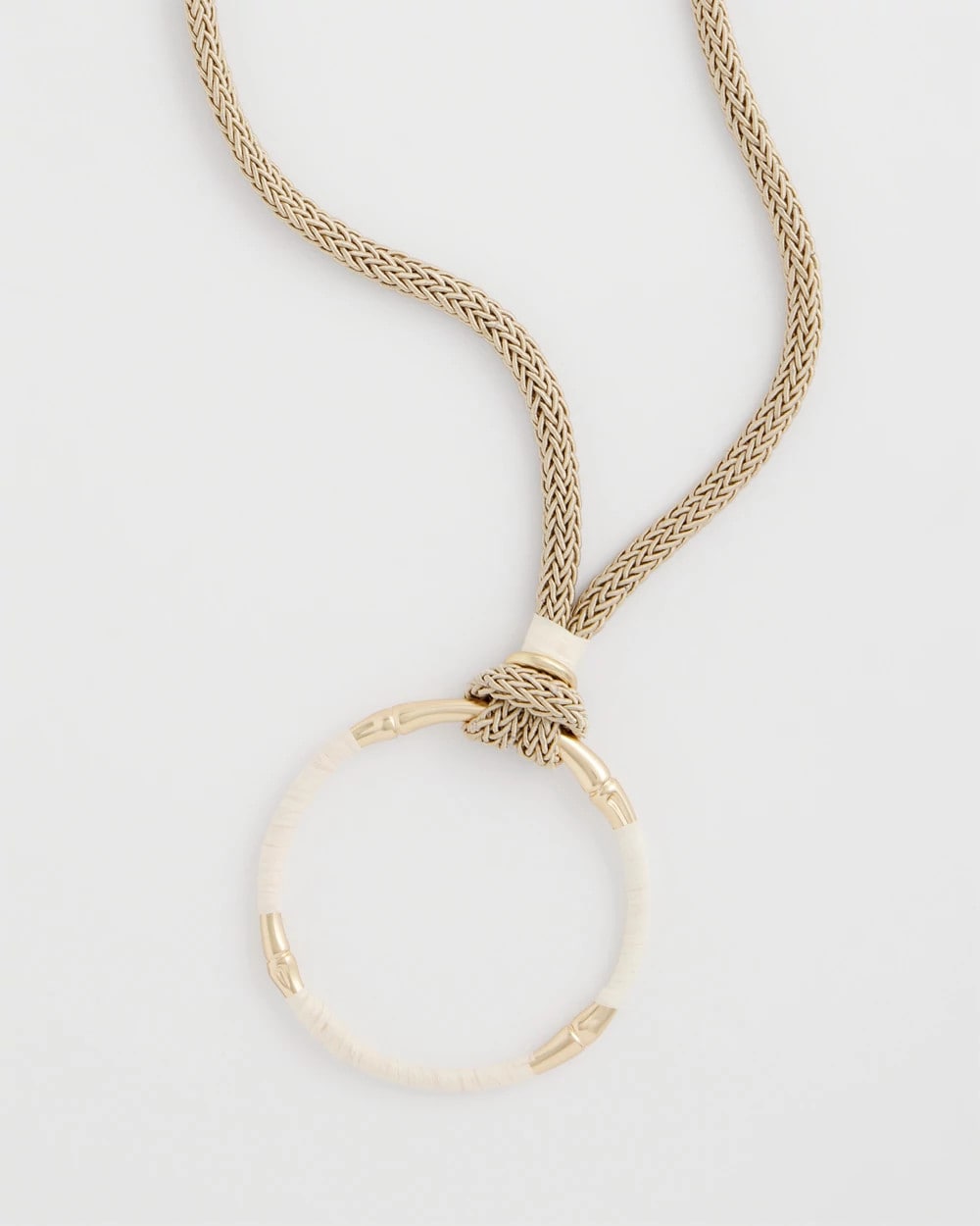 Chico's Large Open Pendant Necklace Neutral