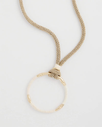 Chico's Large Open Pendant Necklace Neutral