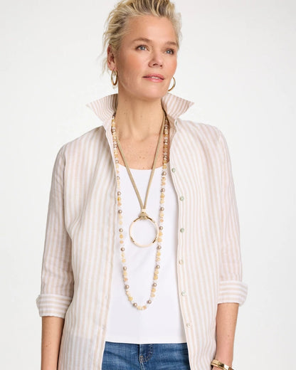 Chico's Large Open Pendant Necklace Neutral
