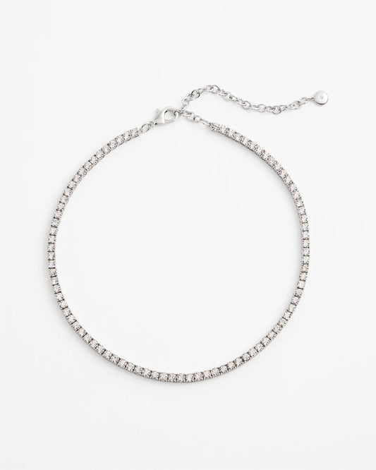 Chico's Silver Tennis Necklace Silver
