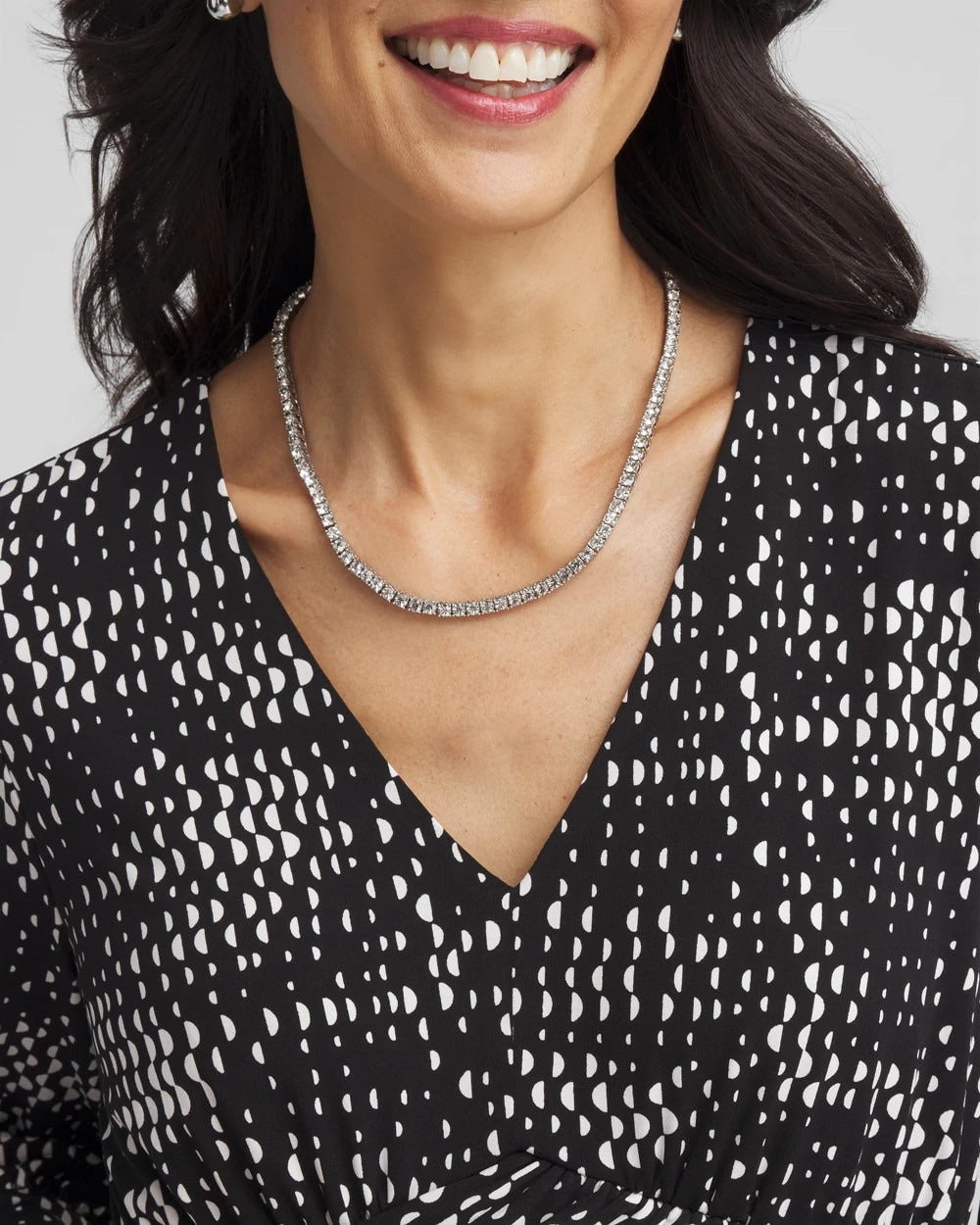 Chico's Silver Tennis Necklace Silver