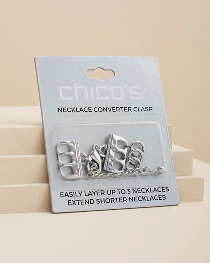 Chico's Silvertone Necklace Converter Silver