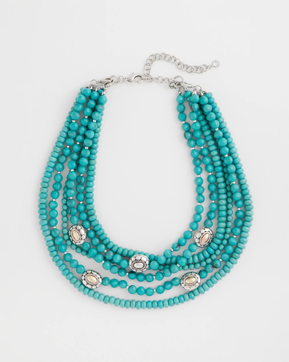 Chico's Turquoise Multistrand Bib Necklace Turquoise