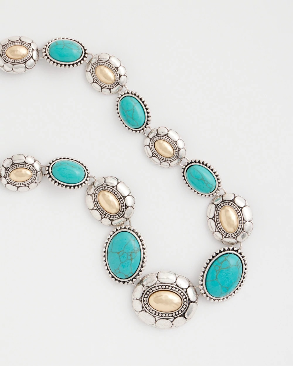Chico's Turquoise Mixed Metal Collar Necklace Turquoise
