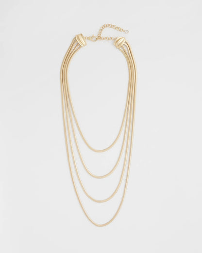 Chico's Multi-Layer Snake Chain Necklace Gold