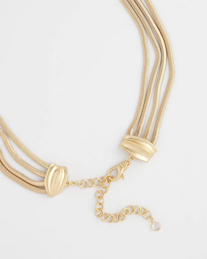 Chico's Multi-Layer Snake Chain Necklace Gold