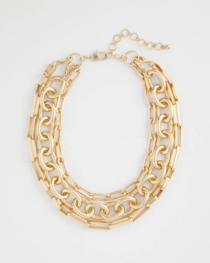 Chico's Convertible Three-Strand Chain Necklace Gold