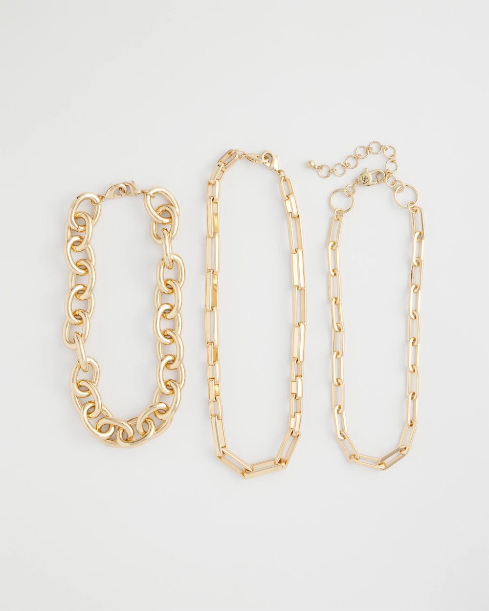 Chico's Convertible Three-Strand Chain Necklace Gold