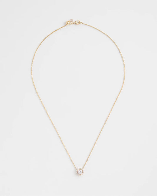 Chico's Gold Tone Drop Stone Necklace Gold
