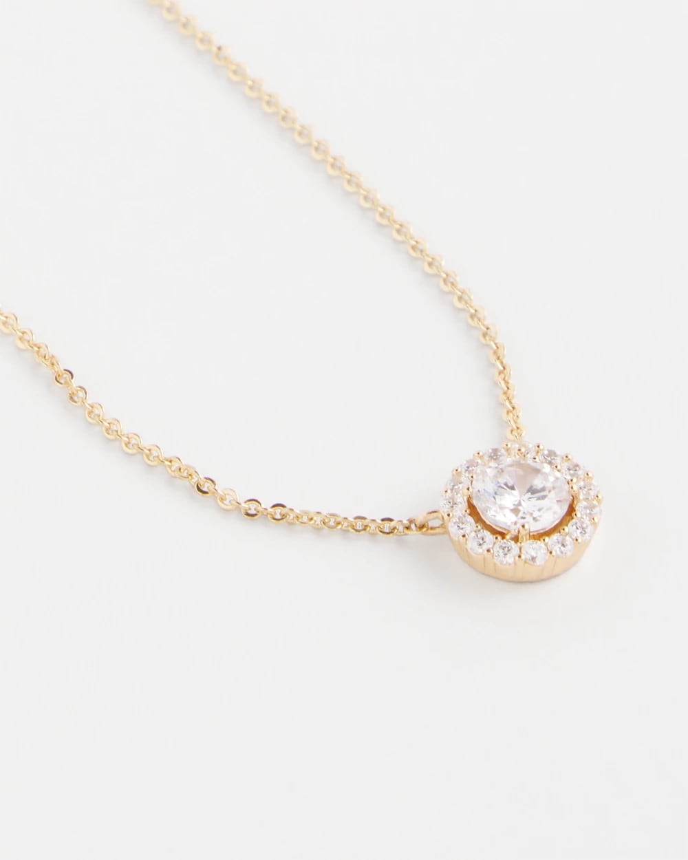 Chico's Gold Tone Drop Stone Necklace Gold