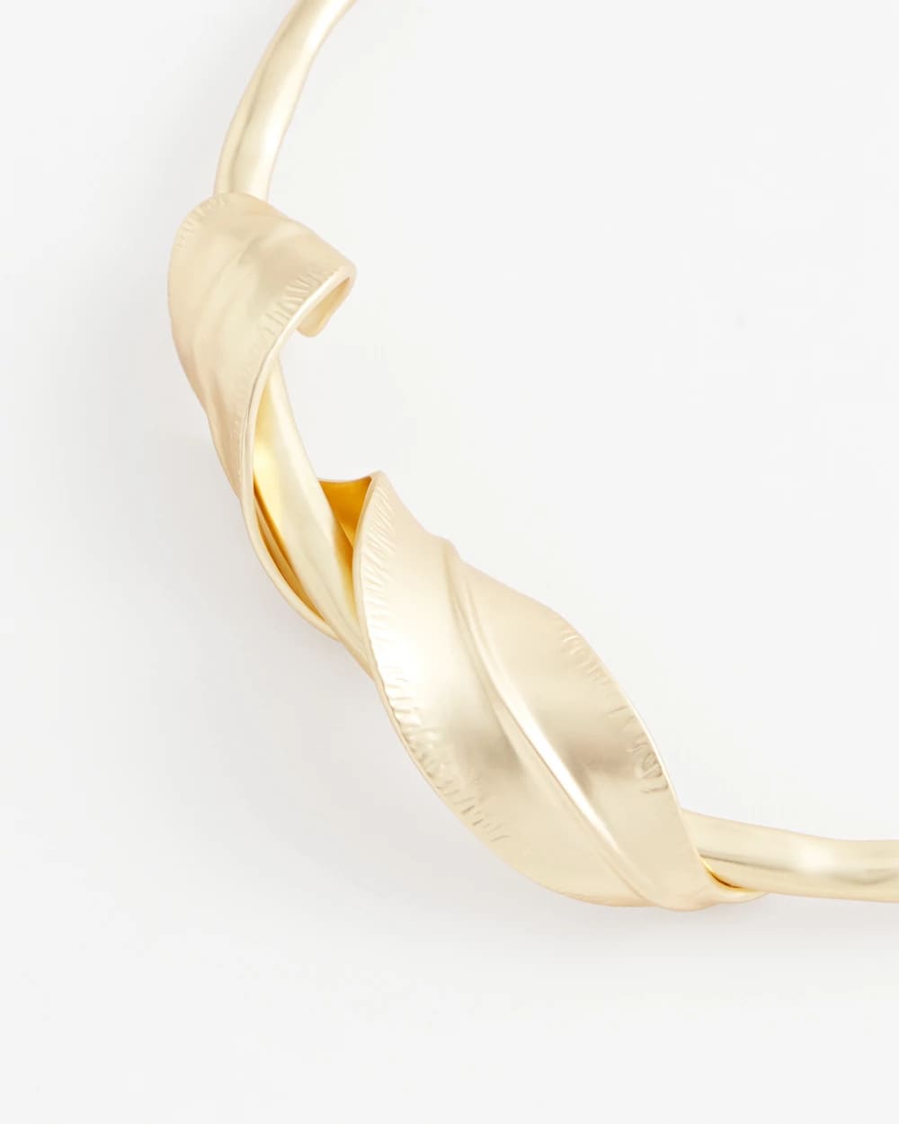 Chico's Golden Leafy Collar Necklace Gold