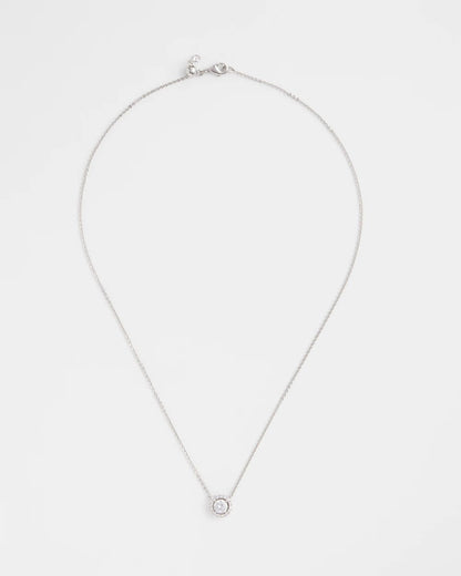 Chico's Silver Tone Drop Stone Necklace Silver