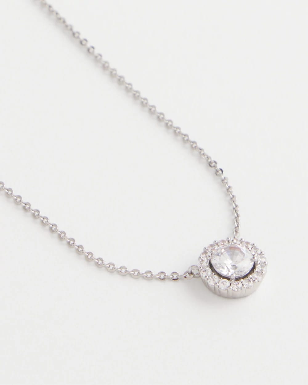 Chico's Silver Tone Drop Stone Necklace Silver