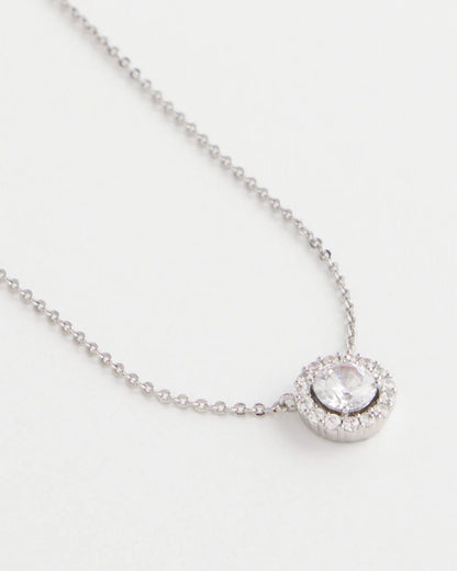 Chico's Silver Tone Drop Stone Necklace Silver