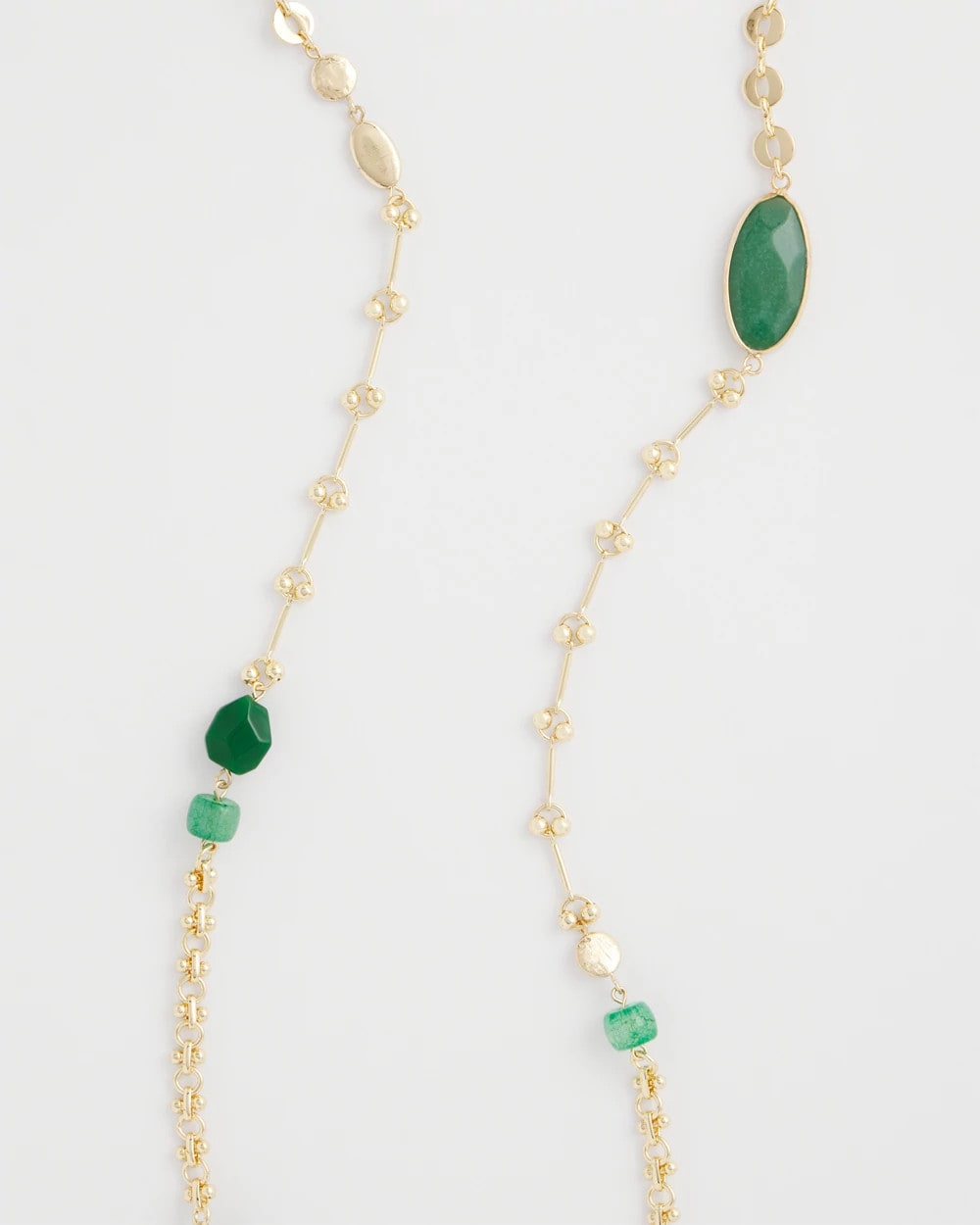 Chico's Green Accent Long Single Strand Necklace Green