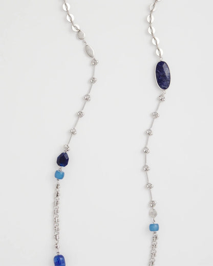 Chico's Blue Accent Long Single Strand Necklace Blue