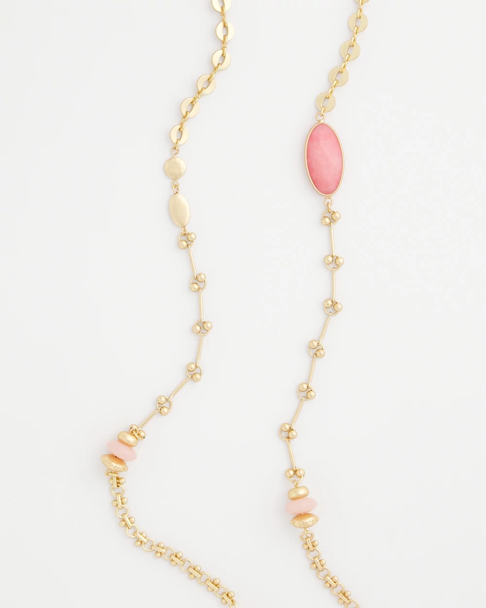 Chico's Pink Accent Long Single Strand Necklace Pink