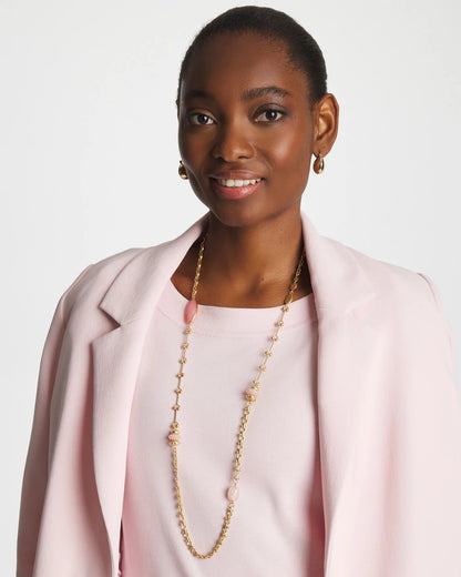 Chico's Pink Accent Long Single Strand Necklace Pink