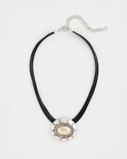 Chico's Mixed Metal Pendant Necklace Mixed Metals