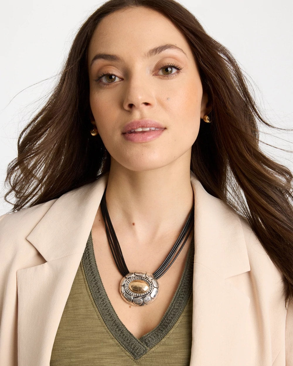 Chico's Mixed Metal Pendant Necklace Mixed Metals