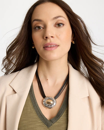Chico's Mixed Metal Pendant Necklace Mixed Metals
