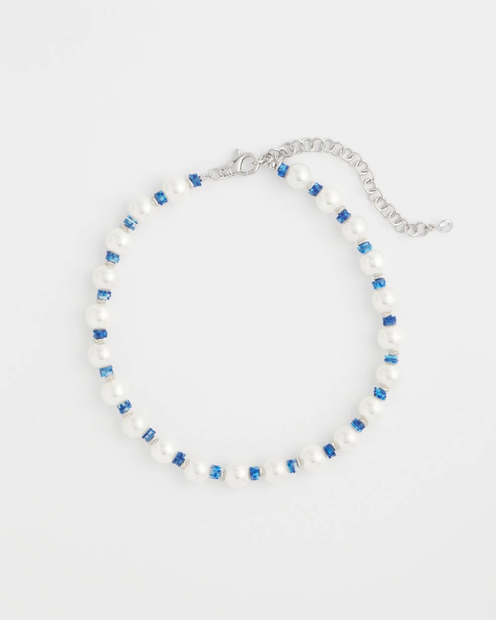 Chico's Short Pearl Blue Necklace Blue