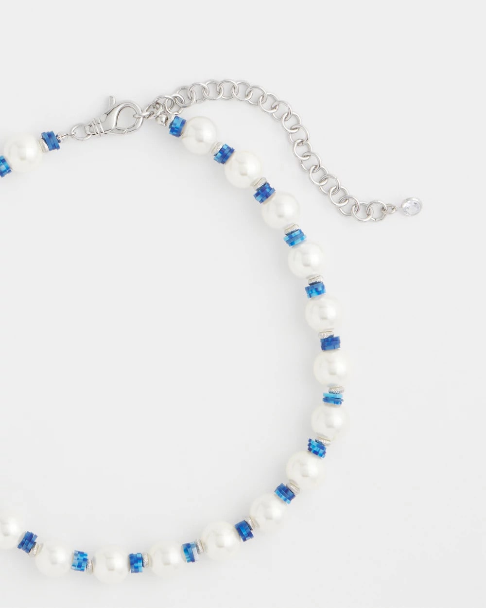 Chico's Short Pearl Blue Necklace Blue