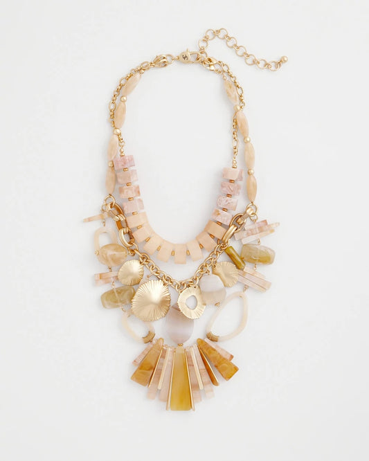 Chico's Chico's Originals Neutral Stone Bib Necklace Neutral