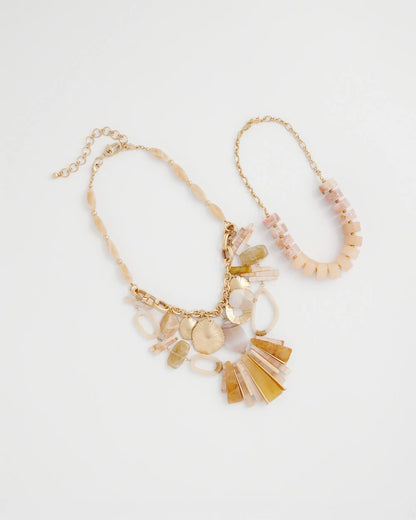 Chico's Chico's Originals Neutral Stone Bib Necklace Neutral