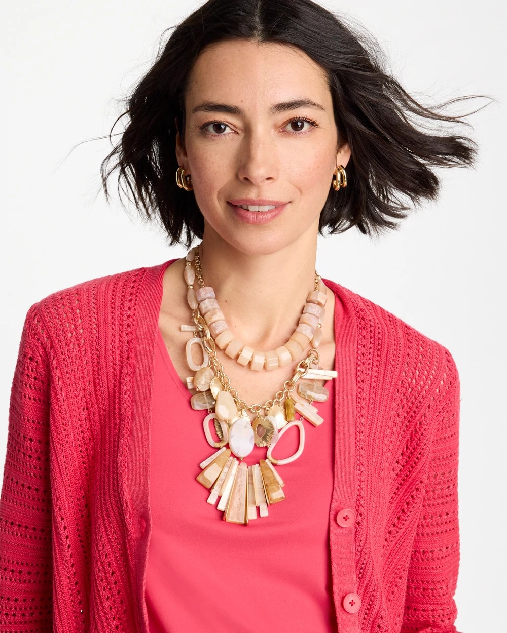 Chico's Chico's Originals Neutral Stone Bib Necklace Neutral