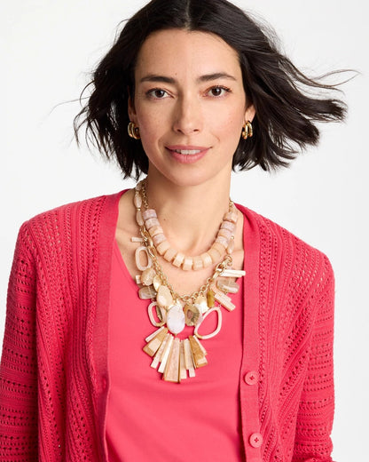 Chico's Chico's Originals Neutral Stone Bib Necklace Neutral