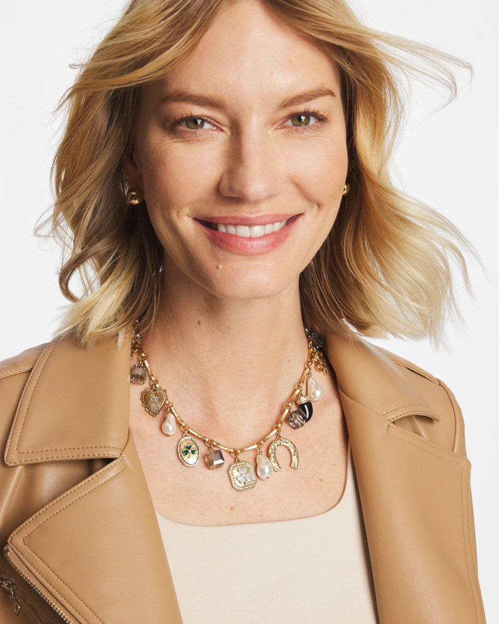 Chico's Lucky Charm Short Necklace Gold