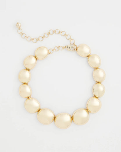 Chico's Gold Pebble Collar Necklace Gold