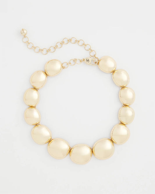 Chico's Gold Pebble Collar Necklace Gold