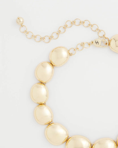 Chico's Gold Pebble Collar Necklace Gold