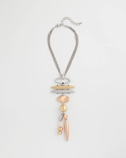 Chico's Mixed Metal Linear Necklace Mixed Metals