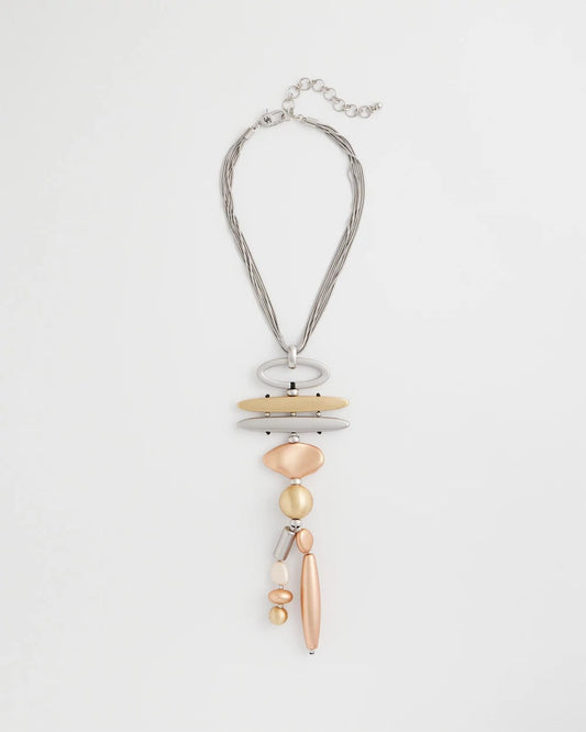 Chico's Mixed Metal Linear Necklace Mixed Metals